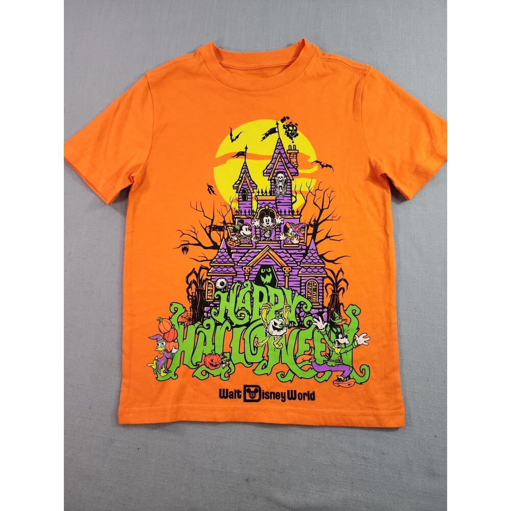 Disney Parks Walt Disney World Happy Halloween Haunted Castle Youth T-Shirt Size